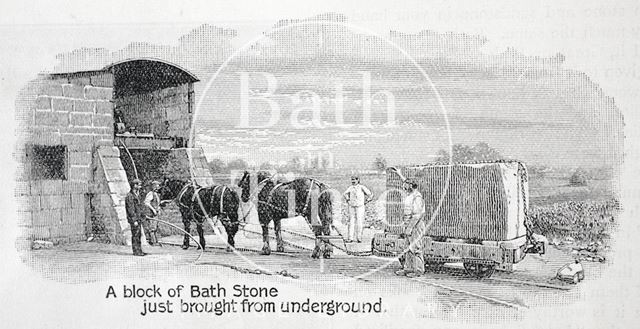 A block of Bath Stone just brought from underground 1902