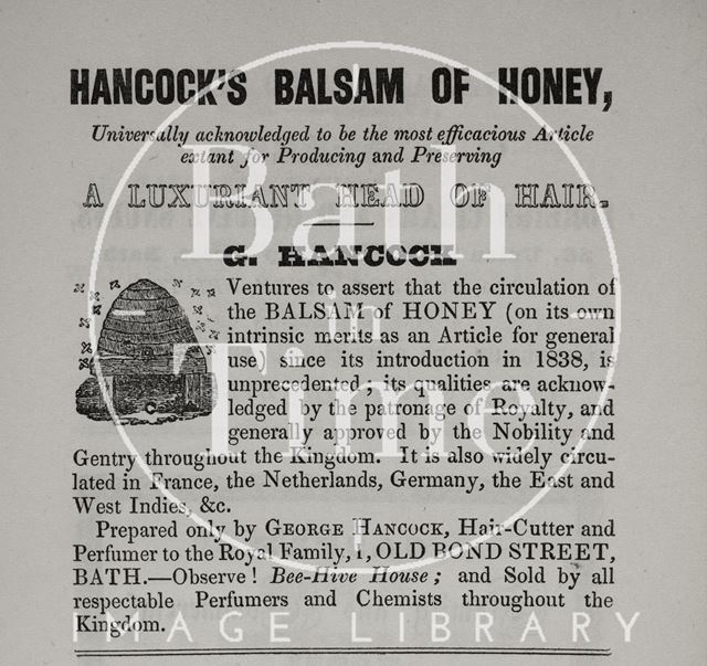 G. Hancock, 1, Old Bond Street, Bath 1846