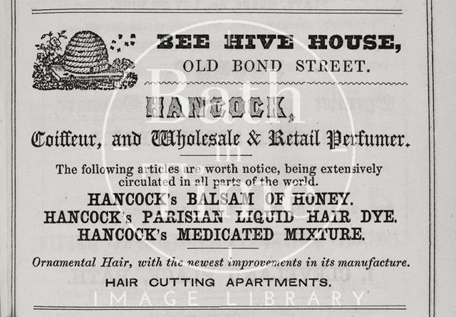 G. Hancock, Bee Hive House, 1, Old Bond Street, Bath 1849