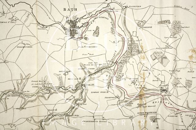 The proposed Somersetshire Coal Canal and Kennet and Avon Canal 1793 - detail