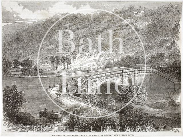 Aqueduct of the Kennet and Avon Canal at Dundas, Monkton Combe 1864