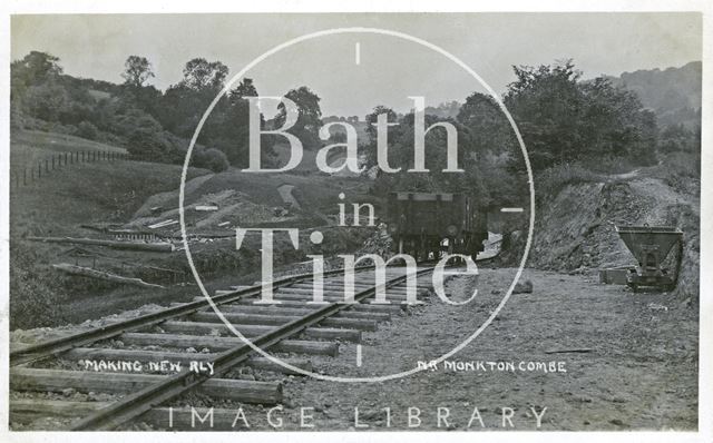 Constructing the Camerton to Limpley Stoke Railway near Monkton Combe c.1907