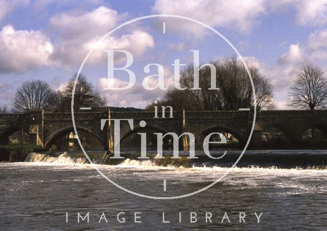 The Toll Bridge and weir, Bathampton c.1975