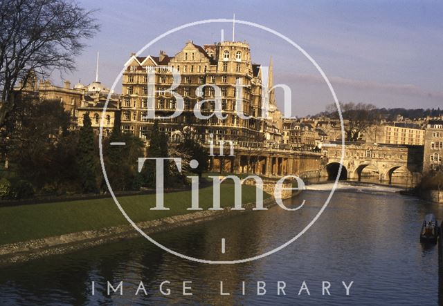 The Empire Hotel, Parade Gardens and Pulteney Bridge, Bath c.1975