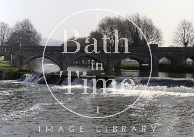 The Toll Bridge and weir, Bathampton c.1975