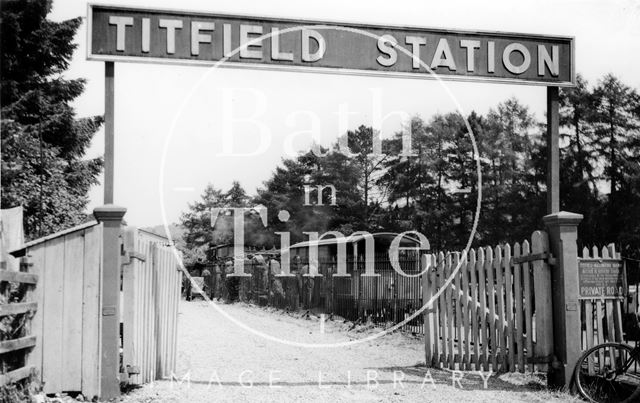 The entrance to Titfield Station, Monkton Combe 1952