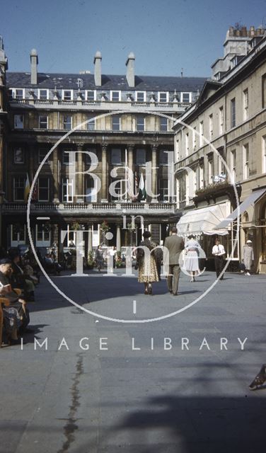 Outside the Pump Room, looking towards the Grand Pump Room Hotel, Bath c.1955