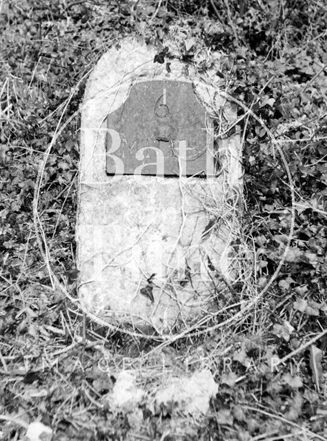 Six mile post, Somersetshire Coal Canal c.1951