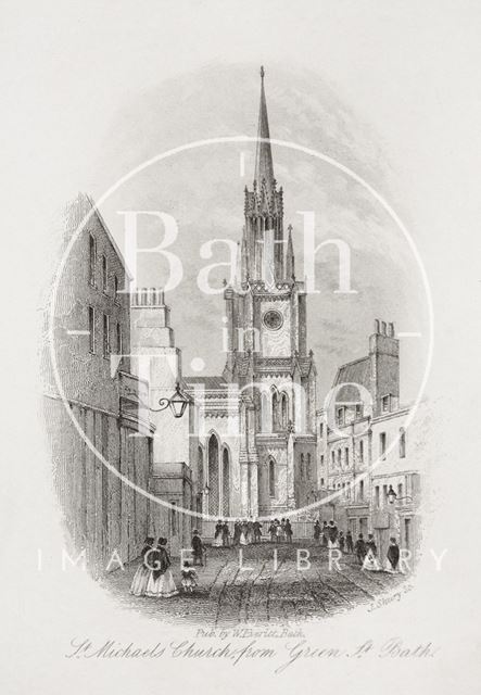 St. Michael's Church from Green Street, Bath c.1850