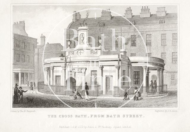 The Cross Bath, from Bath Street, Bath 1829