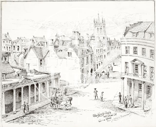 The King's Bath and Stall Street, Bath c.1805