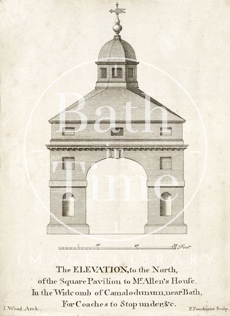 The north elevation of the pavilion to Mr. Allen's House, Bath 1749