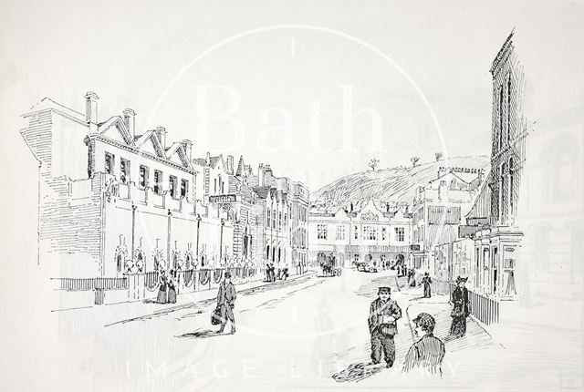 Manvers Street and vista to the railway station, Bath c.1890-1920