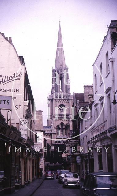 St. Michael's Church from Green Street, Bath 1964