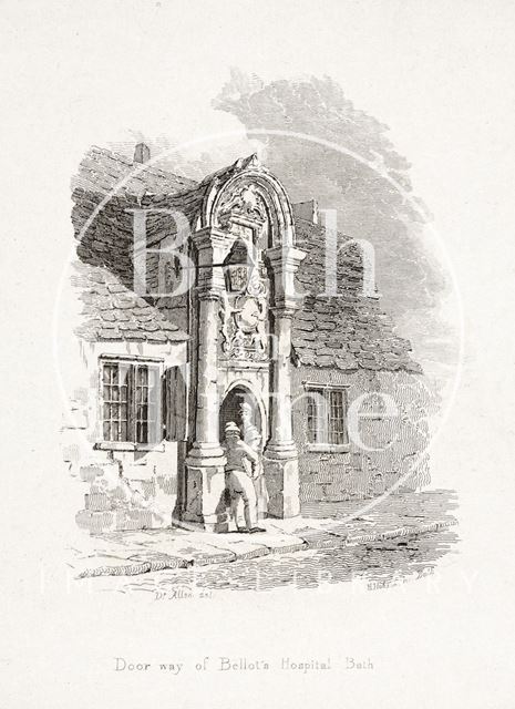 Doorway of Bellott's Hospital, Beau Street, Bath c.1824?