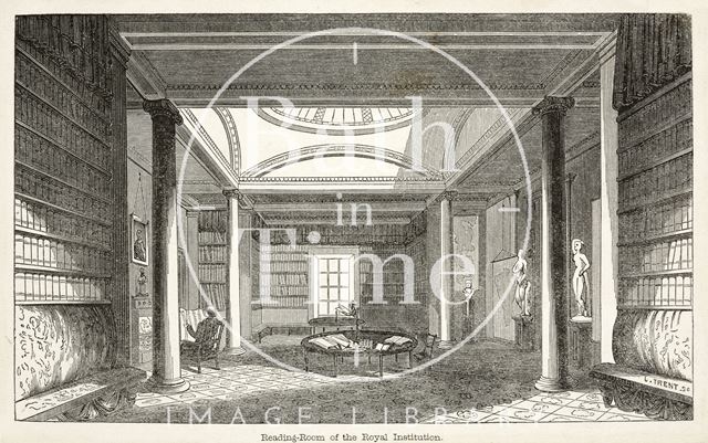 Reading Room of the Bath Royal Literary and Scientific Institution, North Parade, Bath 1847