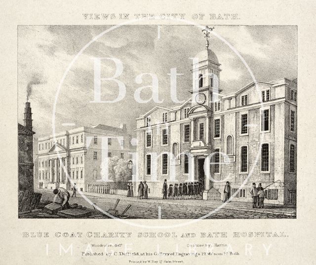 Blue Coat Charity School and Bath Hospital, Bath c.1830