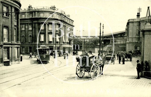 Royal Hotel and bridge to Bath Spa Station c.1905