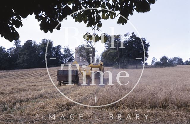 Harvesting at Midford Castle 1968