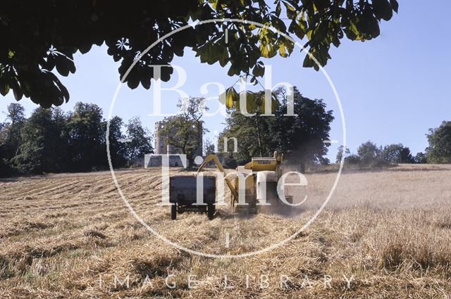 Harvesting at Midford Castle 1968