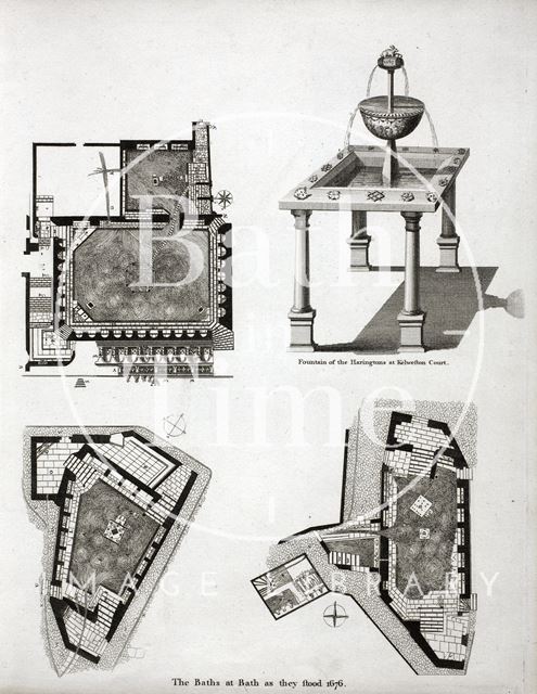 The Baths as they stood in Bath (1676) 1791