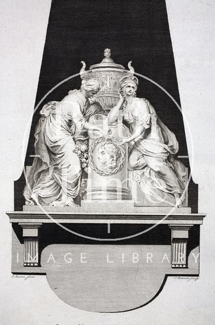 Lady Miller's Monument, Bath Abbey 1786 - detail