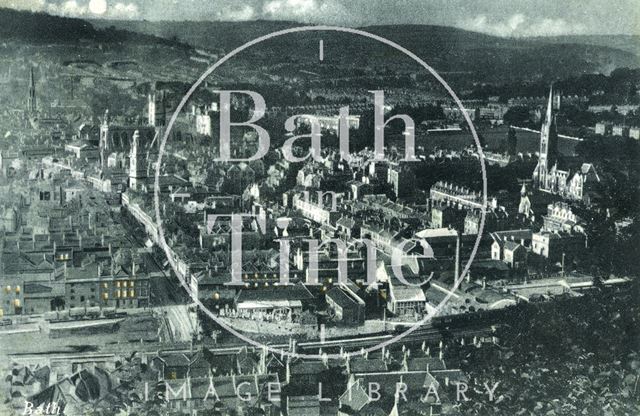 Bath from Beechen Cliff at night c.1905