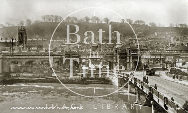 Old Bridge and Beechen Cliff, Bath 1939