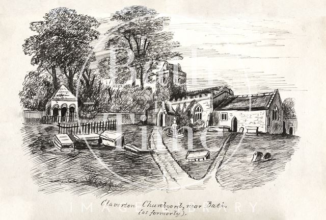 Claverton Churchyard (as formerly) c.1893