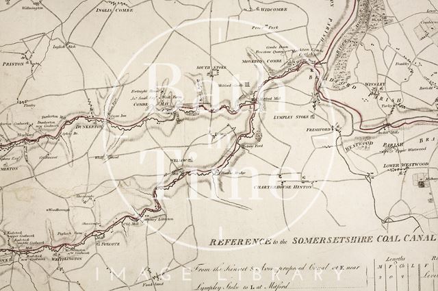 The proposed Somersetshire Coal Canal and Kennet and Avon Canal 1793 - detail