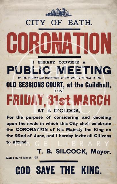 Coronation public meeting, Guildhall, Bath 1911