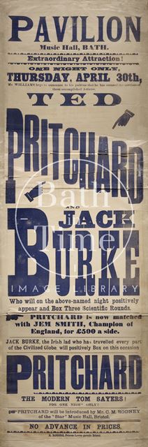 Ted Pritchard and Jack Burke boxing match, Pavilion Music Hall, Bath 1891