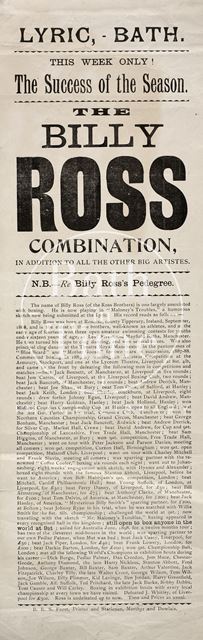 The Billy Ross Combination boxing match, Lyric Theatre, Bath 1899