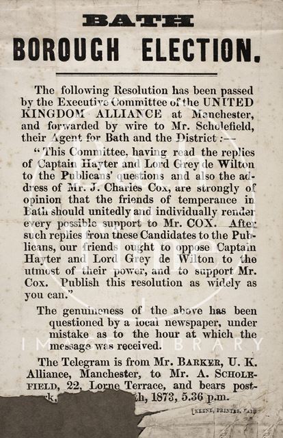 Bath Borough Election 1873