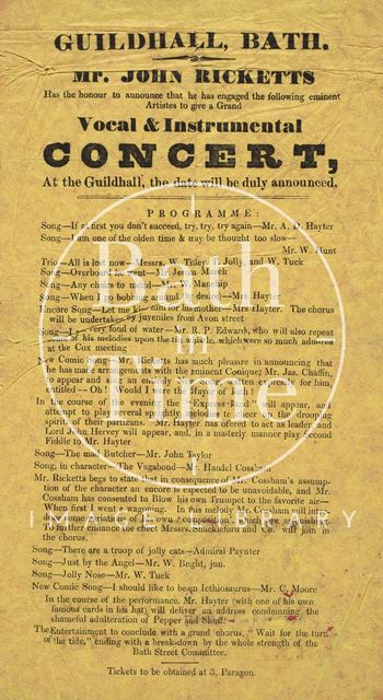 A Grand Vocal & Instrumental Concert at the Guildhall, Bath c.1873