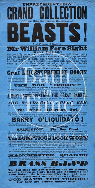 Unprecedented grand collection of new, rare and curious specimens of beasts! And freaks of nature, Bath 1873