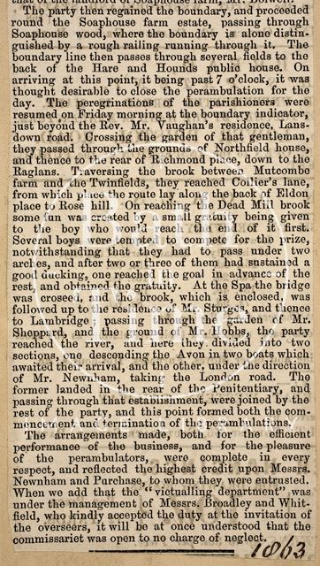 Beating the Bounds of the Walcot Parish, Bath 1863