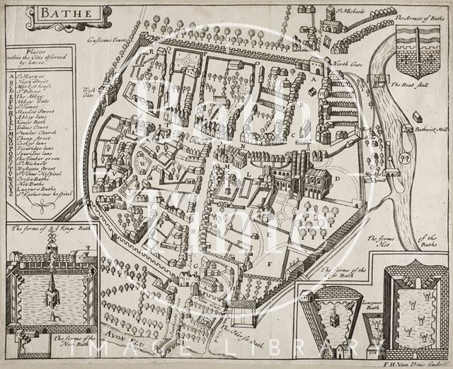 Map of Bathe (Bath) 1676