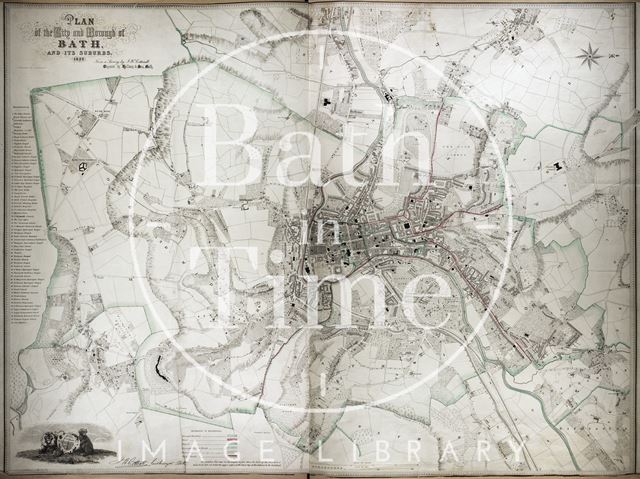 A Plan of the City and Borough of Bath and its Suburbs 1852