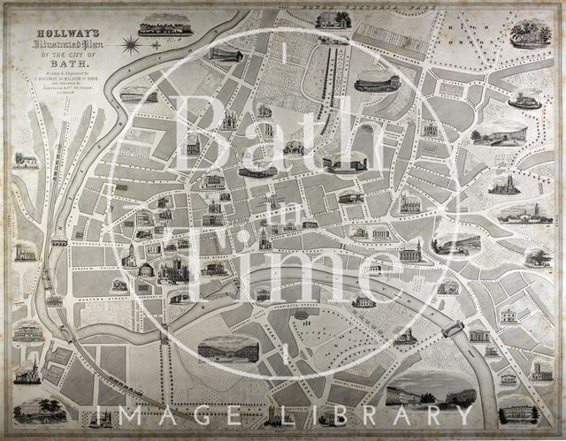 Hollway's Illustrated Plan of the City of Bath 1848