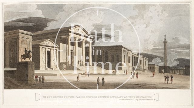 Imaginary view of the Roman Temple of Minerva at Bath 1802