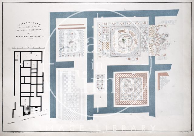 General Plan of the Roman Villa as lately discovered at Newton St. Loe 1839