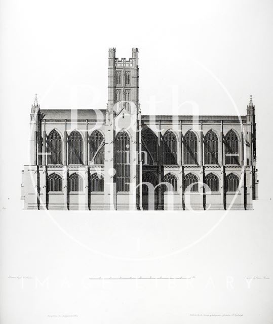 North elevation, Bath Abbey 1798