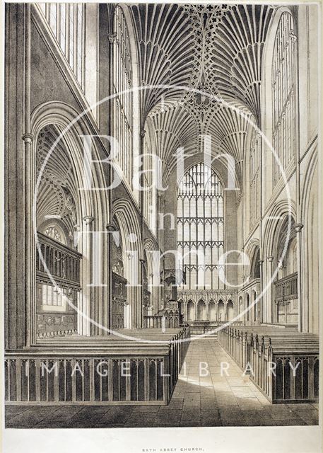 Interior view of Bath Abbey Church 1845