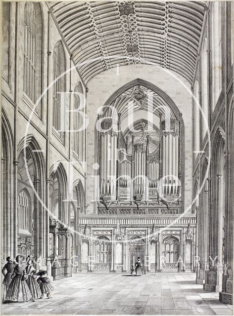 Interior view of Bath Abbey c.1840