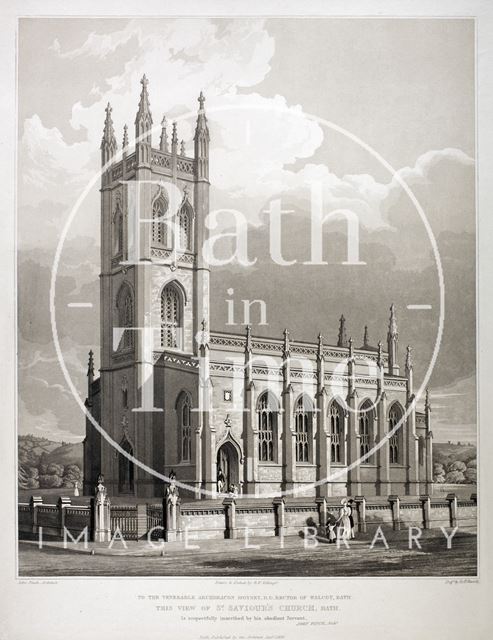 View of St. Saviour's Church, Larkhall, Bath 1834