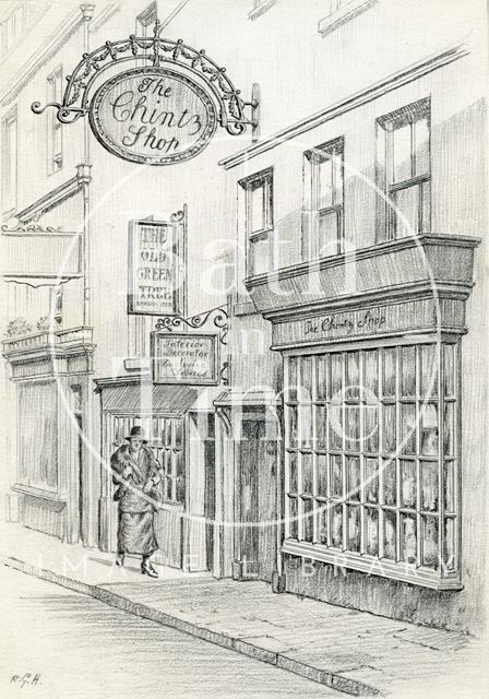 The original Bath Oliver biscuit shop, Green Street, Bath 1939