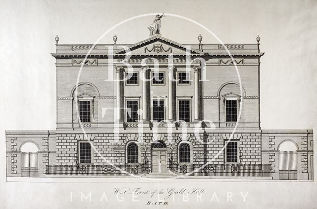 West front of the Guildhall, Bath c.1780