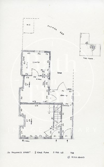 Floor plans, 20, Ballance Street, Bath 1968