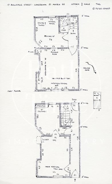 Floor plans, 17, Ballance Street, Bath 1968